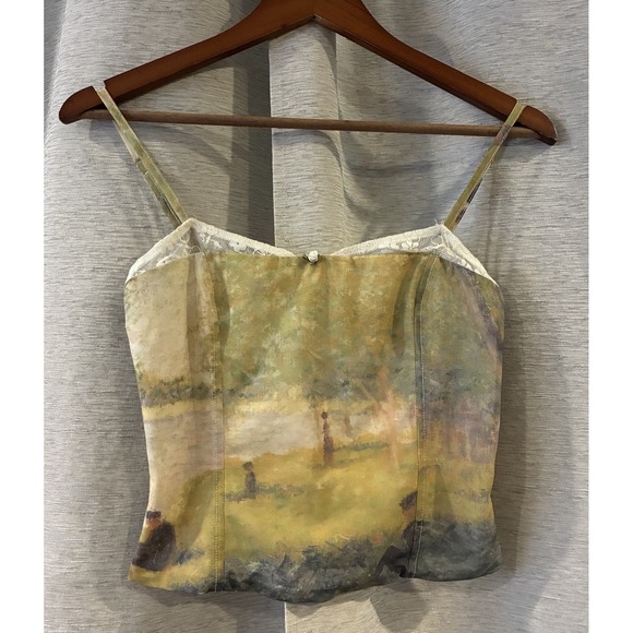 Edikted Tops - EDIKTED PICTURE PERFECT LACE BRA TOP ABSTRACT ART PRINT SIZE Medium Coquette